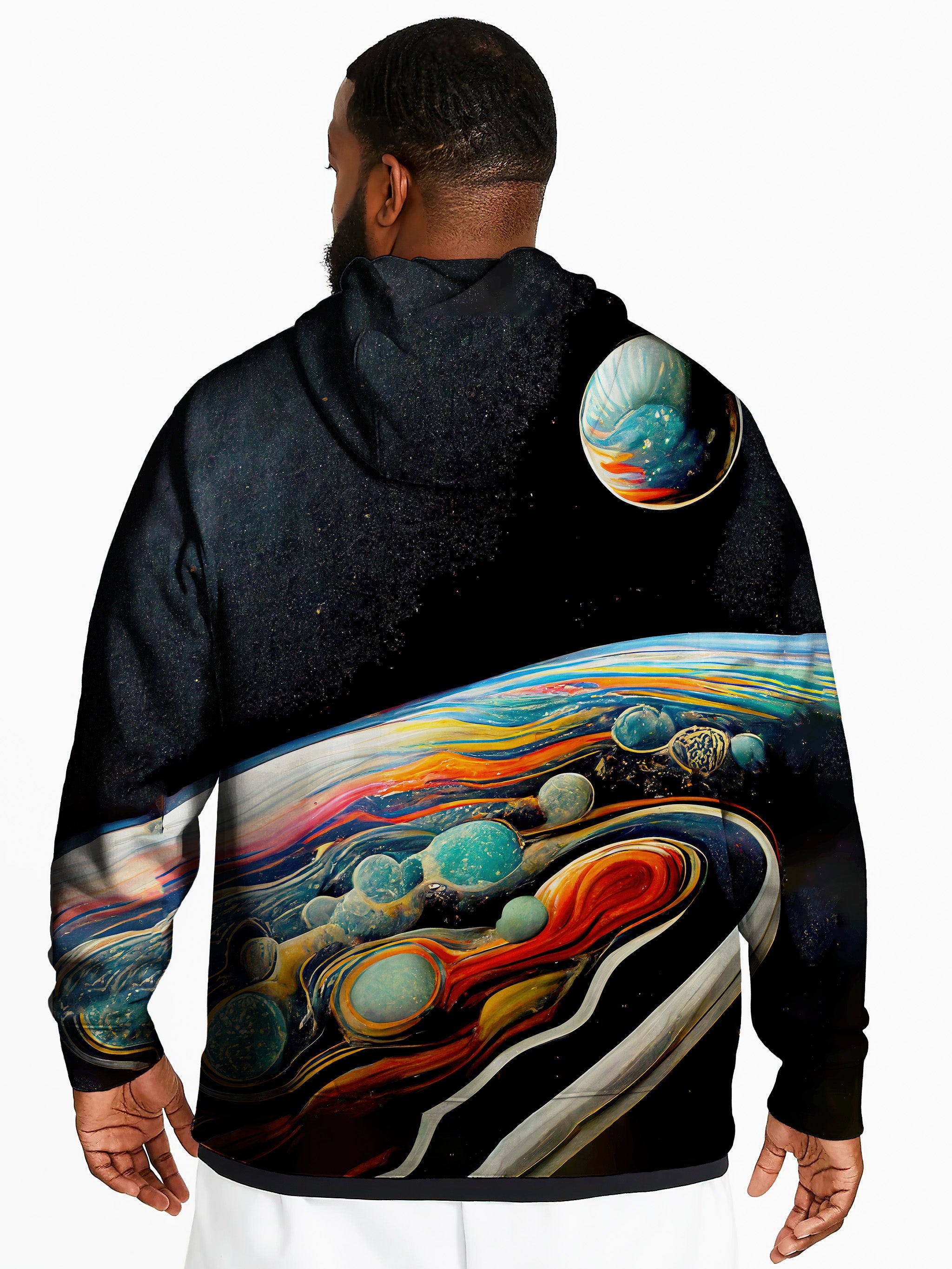 Trippy Painted Planet Pullover Hoodie | Boogie Threads
