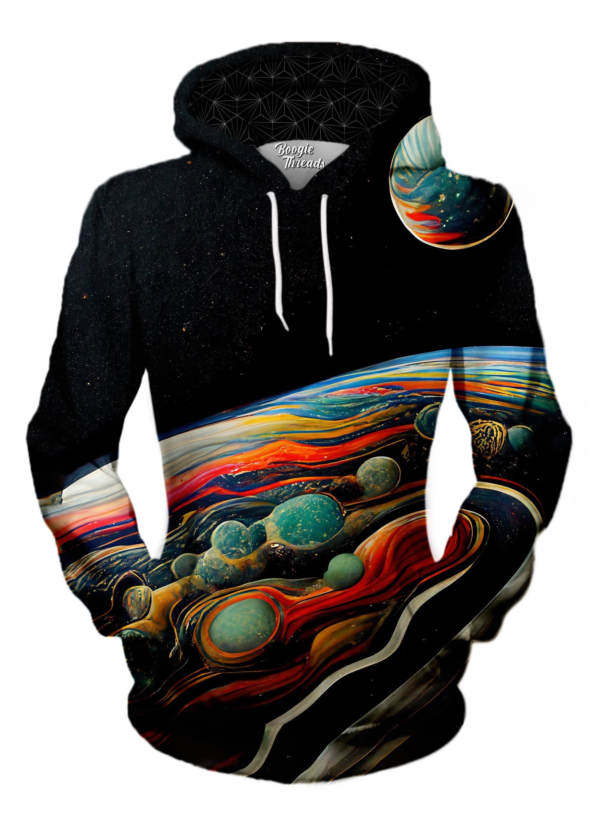 Trippy Painted Planet Pullover Hoodie | Boogie Threads