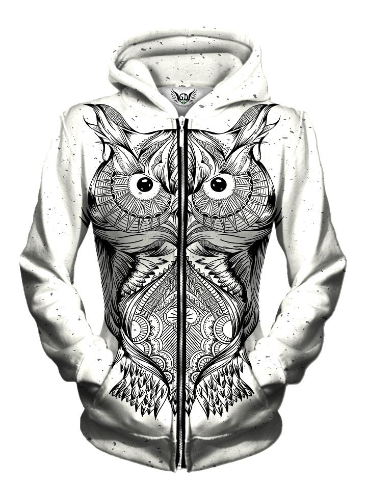 Owl zip up hoodie sale